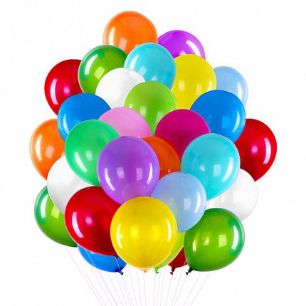 Шары воздушные 30 см, 50 штук, "ЯРКИЕ ЦВЕТА", ассорти, BRAUBERG KIDS, 591880
