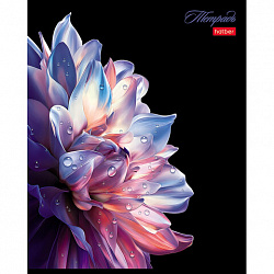 Тетрадь А5, 96 л., HATBER, скоба, клетка, soft-touch ламинация, 3D-лак, "Хрупкие лепестки" (микс), 096198, 96Т5лолВ1