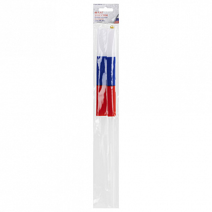 Флаг России ручной 20х30 см, без герба, с флагштоком, BRAUBERG/STAFF, 550181