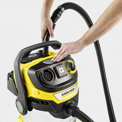 Пылесос хозяйственный KARCHER WD 6 PS, мусоросборник 30л, мощность 1300Вт, желтый, 1., 1.628-360.0