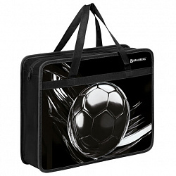 Папка на молнии с ручками BRAUBERG А4, 1 отделение, пластик, 80 мм, "Metal ball", 274499