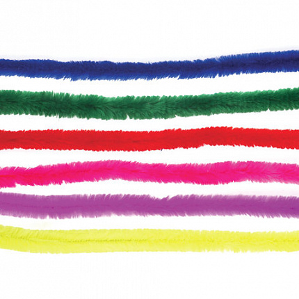 Проволока синельная для творчества "Пушистая", 6 цв., 18 шт., 1,5х30 см, ОСТРОВ СОКРОВИЩ, 661529