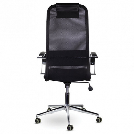 Кресло офисное BRABIX "Pilot EX-610 CH" premium, хром, ткань-сетка, черное, 532417