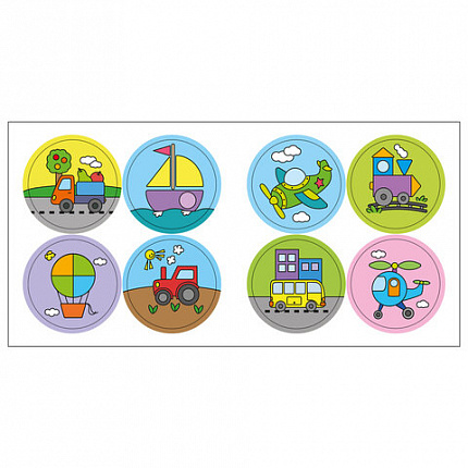 Раскраска для малышей с наклейками, 8 стр., А4, 255х195 мм, АССОРТИ, МС