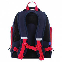 Рюкзак BRAUBERG CLASSIC, легкий каркас, премиум материал, "Лев", синий, 37х32х21 см, 228829