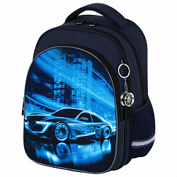 Рюкзак BRAUBERG OPTIMA, 2 отделения, с брелоком, "Ночной гонщик", 36х27х18 см, 272096