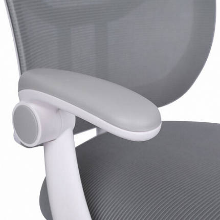 Кресло детское с подставкой для ног BRABIX "Toy MG-205", сетка/ткань TW, серое, 533153