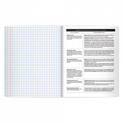 Тетрадь предметная BLACK MODE 48л, пластиковая обложка, БИОЛОГИЯ, клетка, подсказ, BRAUBERG, 405517