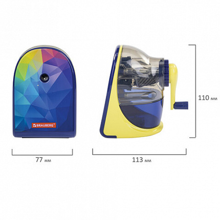 Точилка механическая BRAUBERG "MULTICOLOR", корпус с печатью, 228489