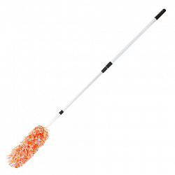 Пипидастр (сметка-метелка) для уборки пыли, метелка 30 см, рукоятка 75-120 см, оранжевый, LAIMA, 603619