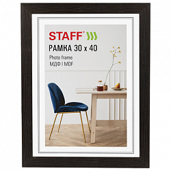 Рамка 30х40 см, небьющаяся, багет 30 мм, МДФ, STAFF "Style", цвет венге, 391340