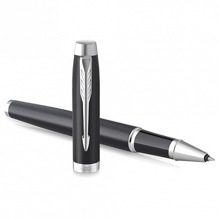 Ручка-роллер PARKER "IM Essential Muted Black CT", корпус черный матовый, хромированные детали, черная, 2143634