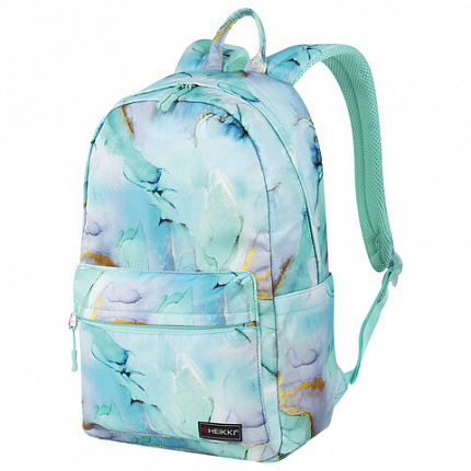 Рюкзак HEIKKI DREAM (ХЕЙКИ) универсальный с карманом для ноутбука, эргоном., Mint marble, 42х26х14 см, 272526