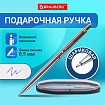 Ручка подарочная шариковая BRAUBERG Larghetto, СИНЯЯ, корпус серебристый с хромированными деталями, линия письма 0,5 мм, 143474