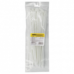 Хомуты (стяжки), нейлоновые, 3,6 мм х 300 мм, комплект 100 шт., белые, европодвес, 57-0300