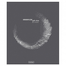Тетрадь обложка пластик с печатью, А5, 80 л., скоба, линия, HATBER, "Минимализм и точка" (микс), 090202, 80Т5В2пл