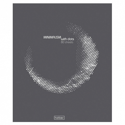 Тетрадь обложка пластик с печатью, А5, 80 л., скоба, линия, HATBER, "Минимализм и точка" (микс), 090202, 80Т5В2пл