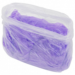 Бахилы MERIDIAN ПРОЧНЫЕ 3,8 г, фиолетовые, двойная резинка, КОМПЛЕКТ 100 штук (50 пар), 40х15 см, ПНД