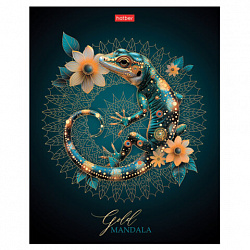 Тетрадь А5, 96 л., HATBER, скоба, клетка, матовая ламинация, 3D-фольга, "Золотая романтика" (микс), 089287, 96Т5лофВ1