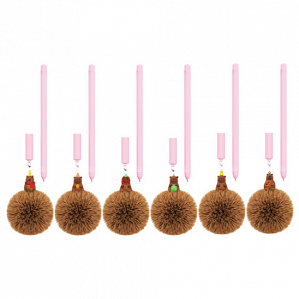 Ручка с пушистой подвеской шариковая FUNSTER "FLUFFY CAPY", СИНЯЯ, пишущий узел 0,7 мм, 144521