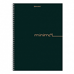 Тетрадь А4, 120 л., BRAUBERG, гребень, клетка, матовая ламинация, Минимал_Цвет, 405642