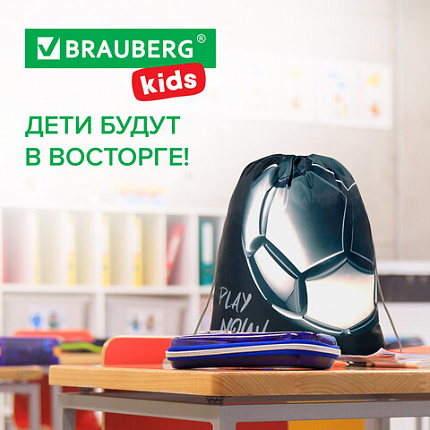 Мешок для обуви BRAUBERG KIDS, с петлей, 42х34 см, "Игровой мяч", 272415