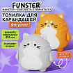 Точилка фигурная FUNSTER (ФАНСТЕР) "Пухлый кот", 1 отверстие, ассорти, в дисплее, 274056