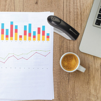 Степлер №24/6, 26/6 BRAUBERG "Original", до 25 листов, черный, 222533