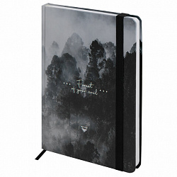 Ежедневник недатированный с резинкой А5 145х203 мм, BRAUBERG, твердый, 128 л., "Forest", 116287