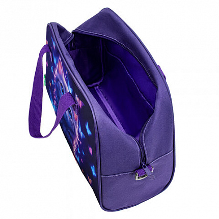 Сумка для занятий с плечевым ремнем, подкладкой BRAUBERG KIDS с ручками, 35x25x15 см, "Любознательный кот", 273291