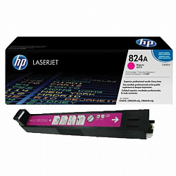 Картридж лазерный HP (CB383A) ColorLaserJet CP6015 и другие, №824A, пурпурный, оригинальный, ресурс 21000 страниц