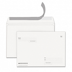 Конверты С4 (229х324 мм), отрывная лента, "Куда-Кому", 100 г/м2, КОМПЛЕКТ 500 шт., STAFF, 118667