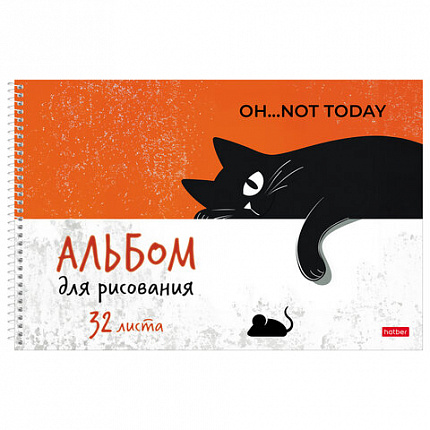 Альбом д/рис. А4 32л., спираль, рельефный картон, HATBER, 198х300мм, Котэ (5 видов),, 32А4тВсп