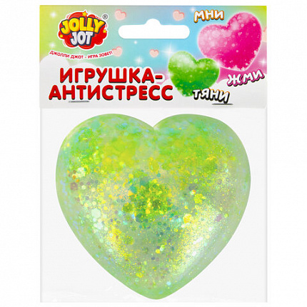 Игрушка-антистресс "СТЕКЛЯННОЕ СЕРДЦЕ", 5 см, ассорти 4 цвета, дисплей, JOLLY JOT (ДЖОЛЛИ ДЖОТ), 665808