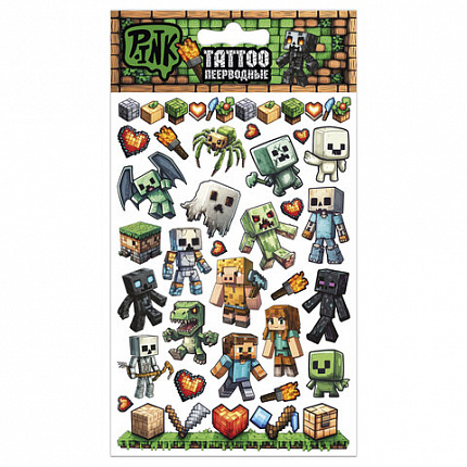 Наклейки-тату переводные АССОРТИ, ЦВЕТНЫЕ, 11х20 см, PRIORITY