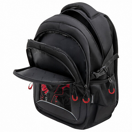 Рюкзак BRAUBERG CONTENT универсальный, 3 отделения, светоотражающий принт, "Red Moon", 47х33х18 см, 273843