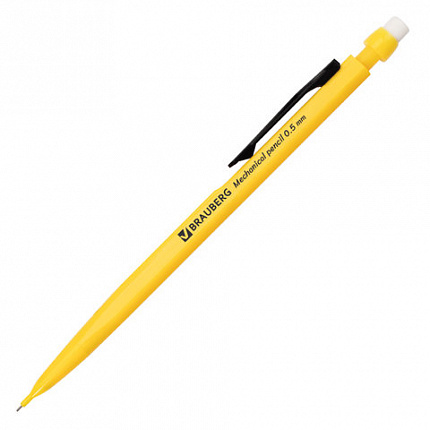 Карандаш механический 0,5 мм, BRAUBERG "Classic", ластик, корпус ассорти, 180398