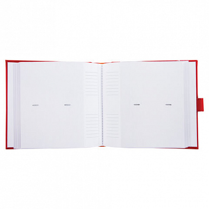 Фотоальбом BRAUBERG на 200 фото 10х15 см, под кожу, бумажные страницы, бокс, красный, 391193