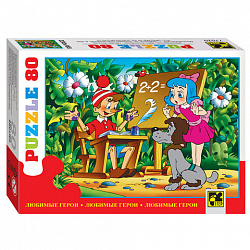 Пазл картонный 80 элементов, Любимые герои, АССОРТИ, поле 23х16,5 см, STEP PUZZLE