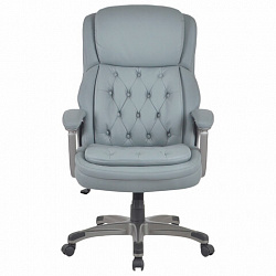 Кресло BRABIX PREMIUM "Regal EX-557", НАГРУЗКА до 150 кг, пружинный блок, экокожа, серое, 532946