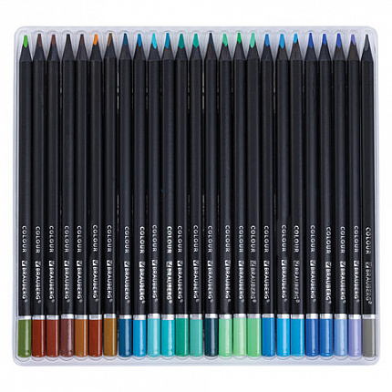 Карандаши цветные чёрное дерево BRAUBERG BLACK WOOD, 100 цветов, мягкий грифель 3 мм, 182045