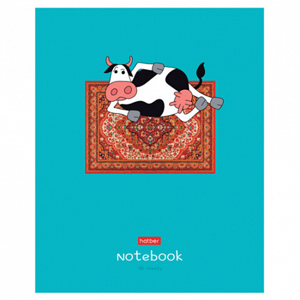 Тетрадь А5 48 л., HATBER скоба, клетка, обложка картон, "На ковре" (микс в спайке), 088375, 48Т5В1