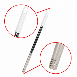 Совок для мусора КОМПЛЕКТ щетка + 2 рукоятки по 80 см, бело-серый, регулируемый углол щетки, разборный, колорбокс, LAIMA, 608953