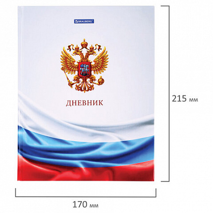 Дневник 1-11 класс 40 л., твердый, BRAUBERG, ламинация, цветная печать, "РОССИЙСКОГО ШКОЛЬНИКА-4", 106052