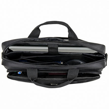 Сумка-портфель BRAUBERG "Protect" с отделением для ноутбука 15,6", 2 отделения, черная, 30х40х7 см, 270831