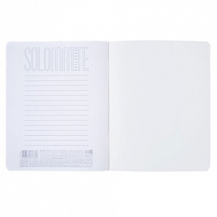 Тетрадь А5 96л. HATBER скоба, клетка, Soft-touch ламинация, SoloMatte_Арктический бел, 96Т5лВ1
