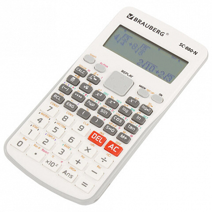 Калькулятор инженерный BRAUBERG SC-880-N, 417 функций, 10+2 разрядов, батарея, БЕЛЫЙ, 250526