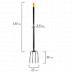 Вилы садовые цельнометаллические 22х30 см, ОБЩАЯ ДЛИНА 150 см, черенок сталь, RABBITEX (РАББИТЕКС) "LONG HANDLE", 700489