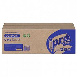 Полотенца бумажные 200 шт., PROtissue (H2) PREMIUM, 1-слойные, белые, КОМПЛЕКТ 28 пачек, 24х21,5 см, Z-сложение, С446