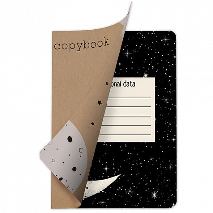 Тетрадь 40 л. в клетку обложка КРАФТ, бежевая бумага 70 г/м2, сшивка, А5 (147х210 мм), SPACE TRAVELER, BRAUBERG, 403760